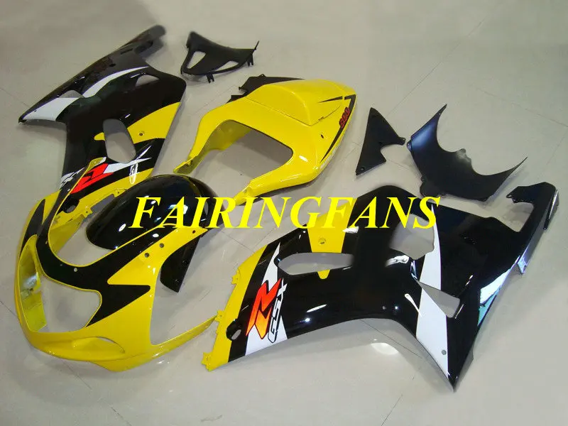 Обтекатель комплект для GSXR600 750 K1 01 02 03 GSXR 600 GSXR750 2001 2002 2003 ABS желто-черные Обтекатели Кузов+ подарки SH11