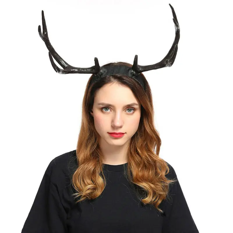 Рождественские украшения головная повязка Олень головной убор с рогом рога