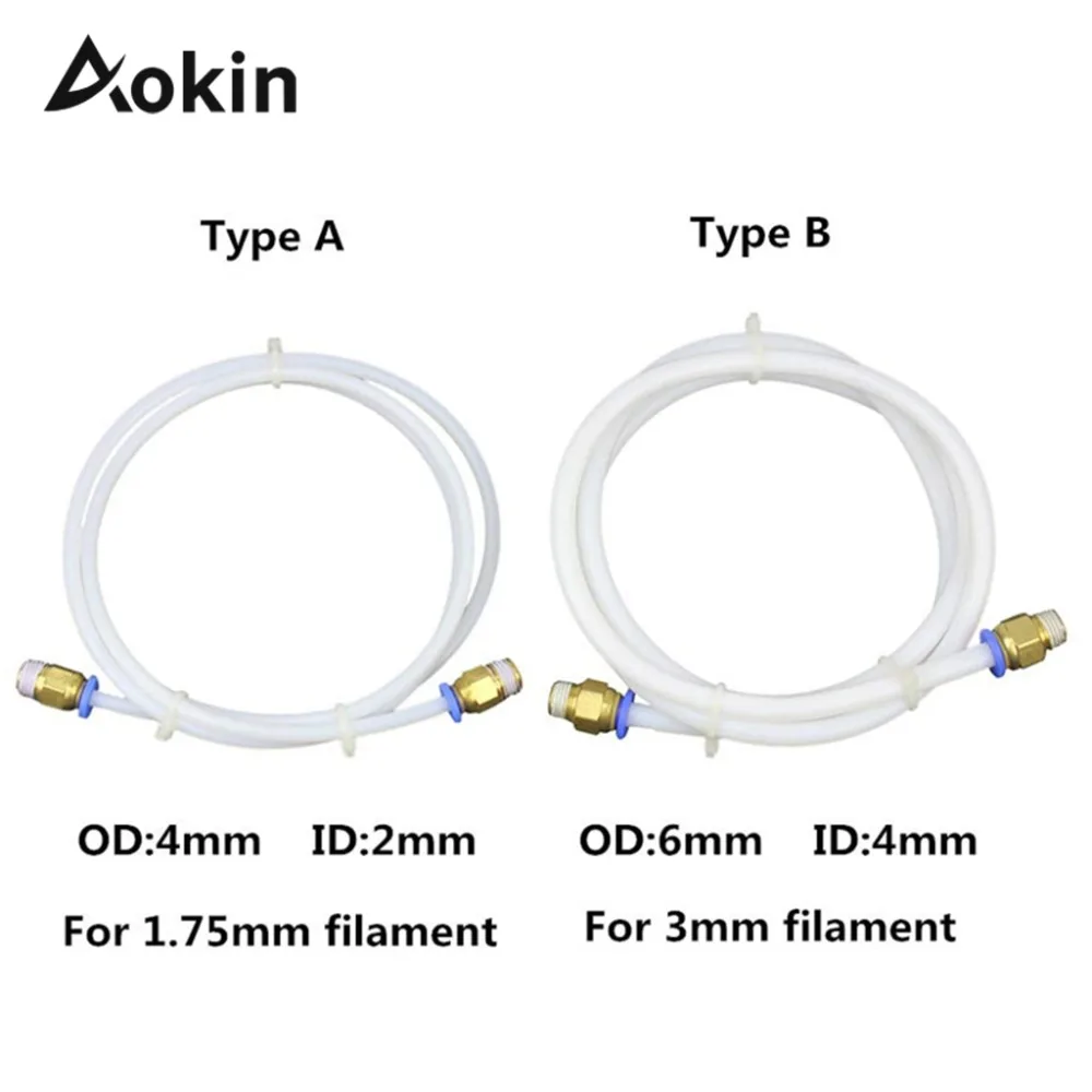 

1M PTFE Tube Connectors J-head Hotend For V5 V6 1.75mm 3.0mm Filament Bowden Long Extruder For 3D Printers Parts