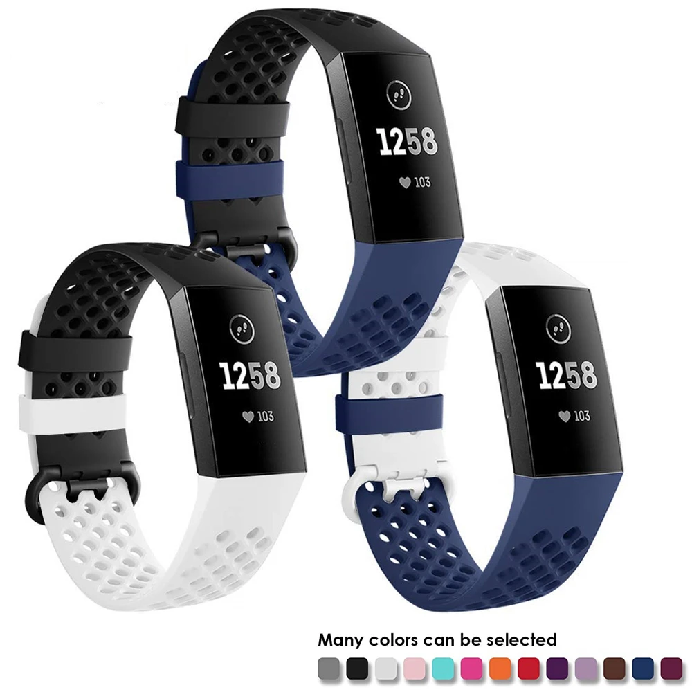 Цветной сменный ремешок для Fitbit Charge 3 силиконовые водонепроницаемые Браслеты