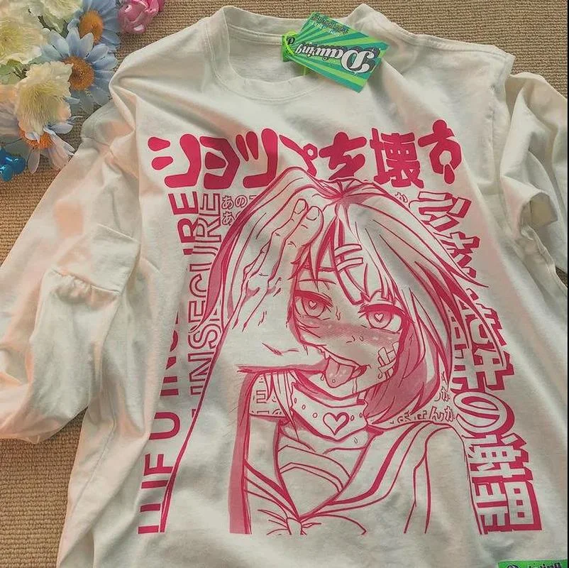 

Ins Goth японская Стильная Милая девушка Kanji Anime футболка с длинным рукавом Топы хлопковая одежда для подростков E-Girl эстетичный пуловер Harajuku