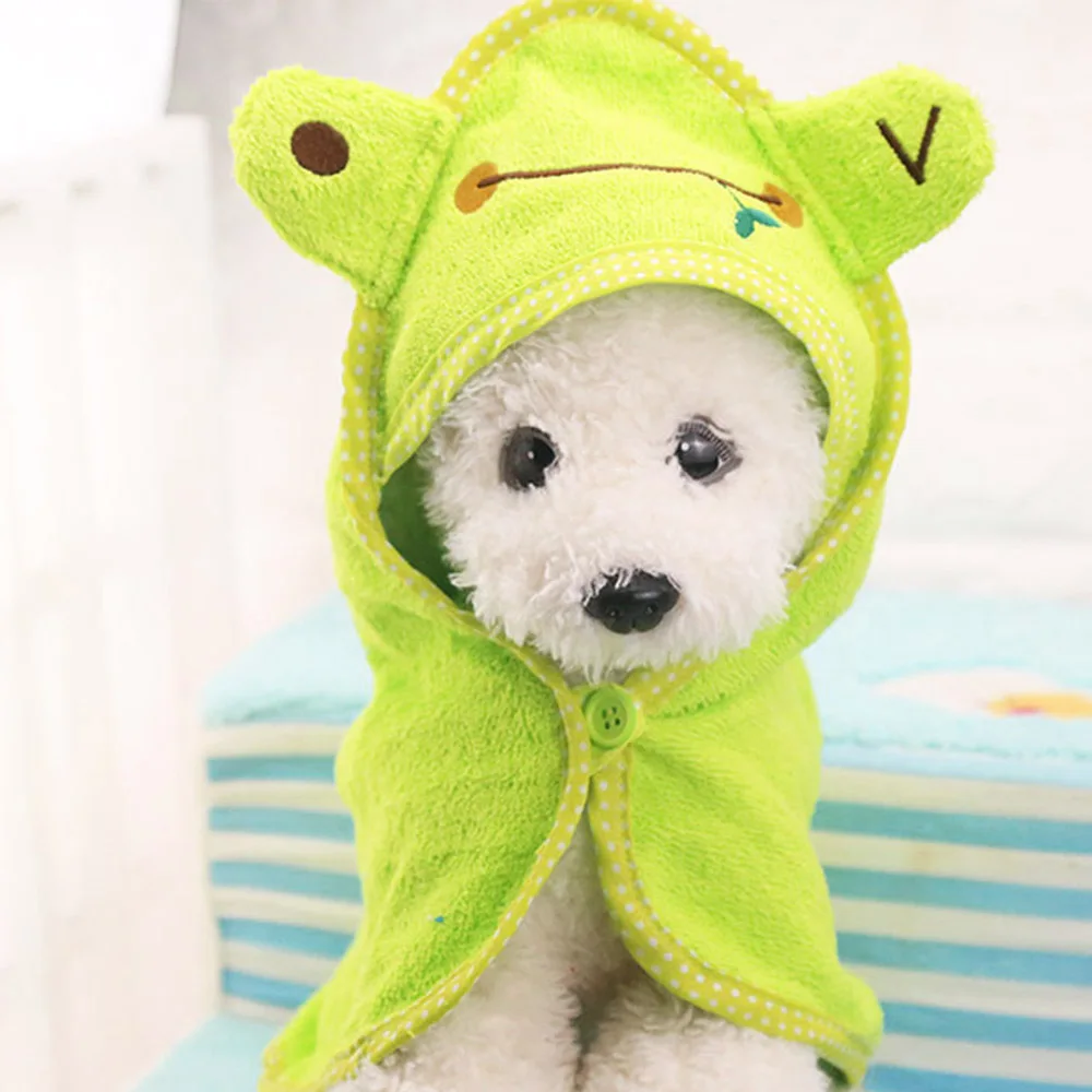 Милые Мультяшные мягкие впитывающие толстовки с капюшоном для домашних питомцев