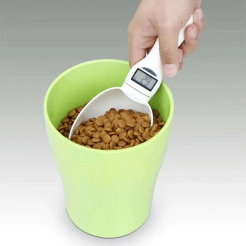 

Pet Food Scale Cup For Dog Cat Feeding Bowl Kitchen Scale Spoon Measuring Scoop Cup Portable With Led Display Feeding Supplies