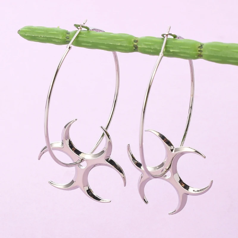 

2021 New Ninja Darts Icon Acrylic Hoop Earrings Mirror Silver Darts Drop Earrings Jewelry