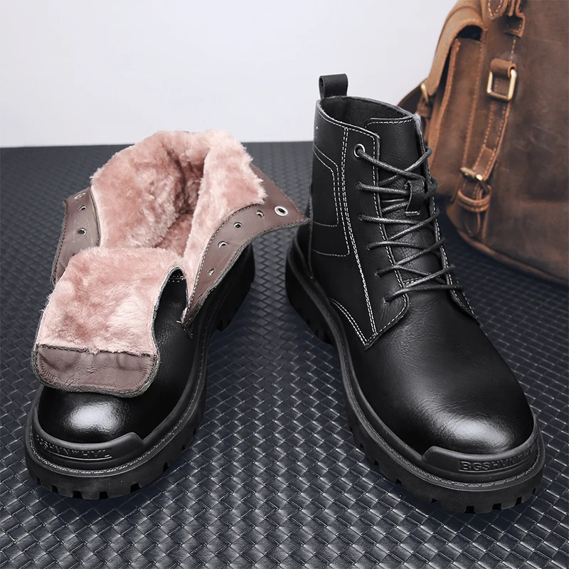

Мужские кожаные ботинки Martins, высокие модные мужские ботинки, черные, коричневые кожаные ботинки для мужчин