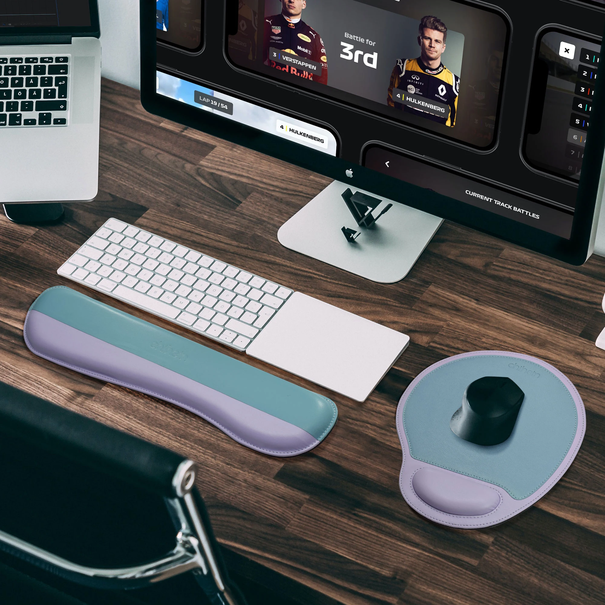 

Mouse Pads With Wrist Rest Anti-slip Hand Wrist Support PU Leather Gaming Mouse Mat for Office Laptop Computer (Mouse Pad only)