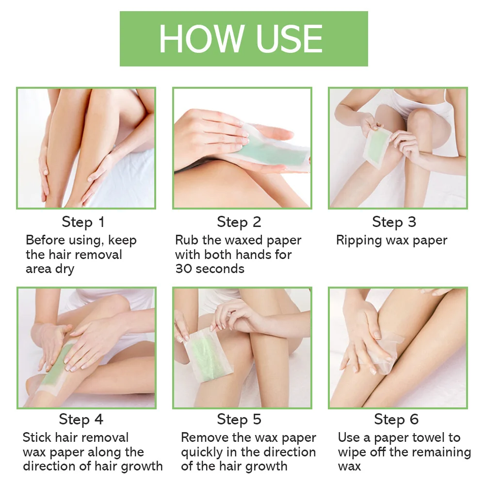 

5Pcs/ Lot Professional Hair Removal Double Sides Cold Wax Strips Depilatory Paper Beauty Tools For Face/Legs/Bikini/Arm/Neck