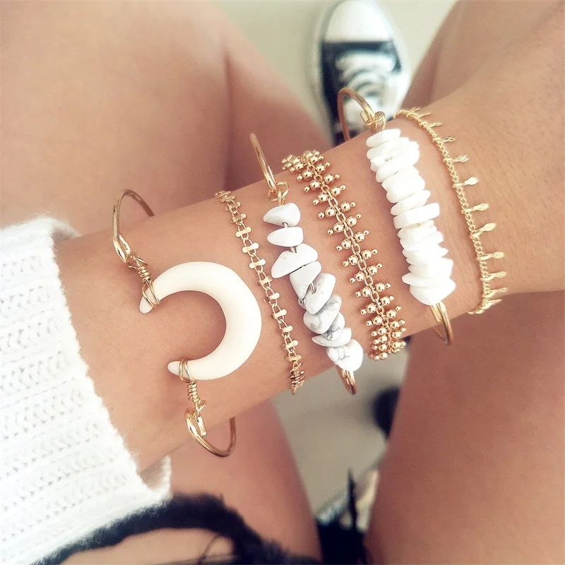 6 шт./партия женский браслет Изысканные лунные бусины ананас браслеты Женская