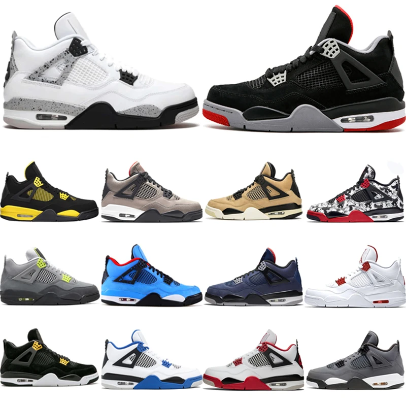 Мужские баскетбольные туфли в стиле ретро 4 цвета грома чистые деньги классные