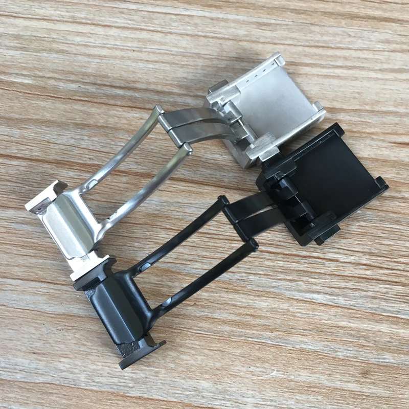 Top Quality 316L 20mm Brushed Silver Black Stainess Steel Buckle For Breitling Rubber Nylon Watchband Clasp lock