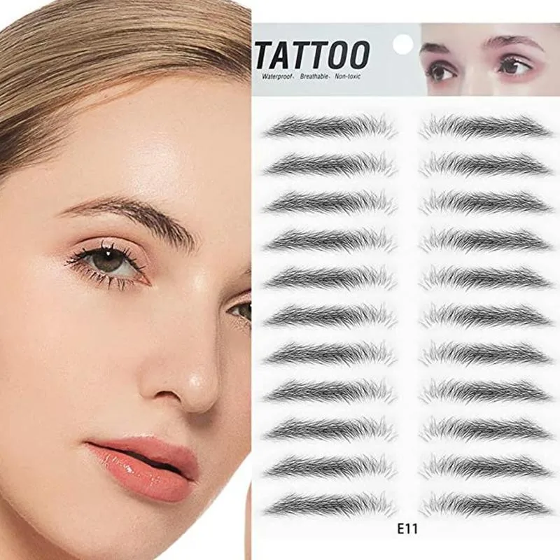 

3D Eyebrow Tattoo Stickers Waterproof Eyebrow Stickers False Makeup Hair-like Sticker Eyebrows Embroidery Eyebrows Cosmetic F4N3