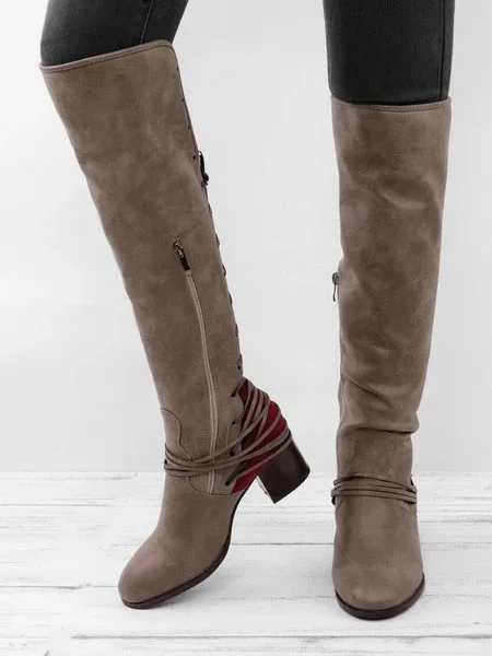 Женские сапоги до бедра брендовые мотоциклетные из натуральной кожи на шнуровке