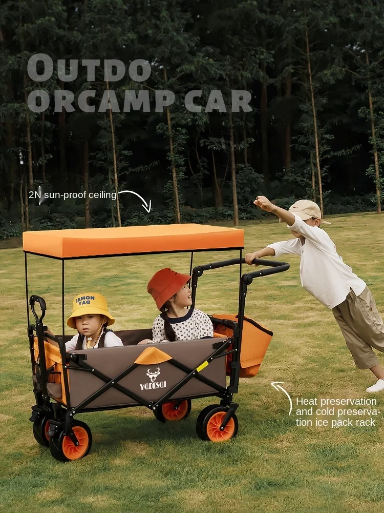 

Outdoor Foldable and Portable Trolley Camping Four-Wheel Tour Hand Buggy