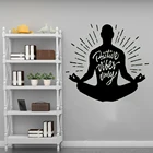 Vibes Only Lotus Yoga позы настенные наклейки с цитатами постер положительный Om медитация домашнее Искусство Декор обои Виниловые росписи Наклейка ph377