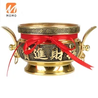 buddhist supplies pure copper incense burner worship incense plug in household double ear lucky jade stove