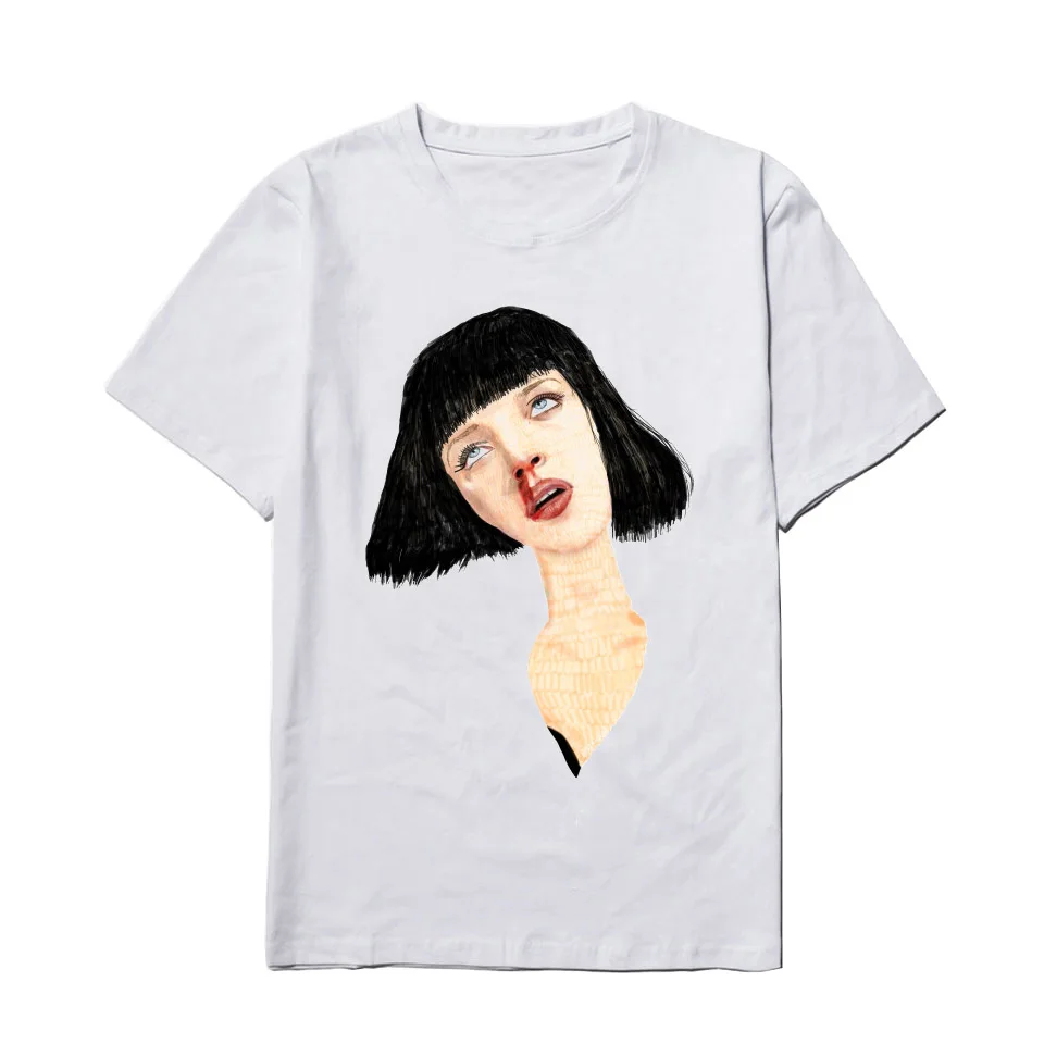 Фильм Миа Уоллес целлюлоза фантастика Футболка мужская мода лето Квентин