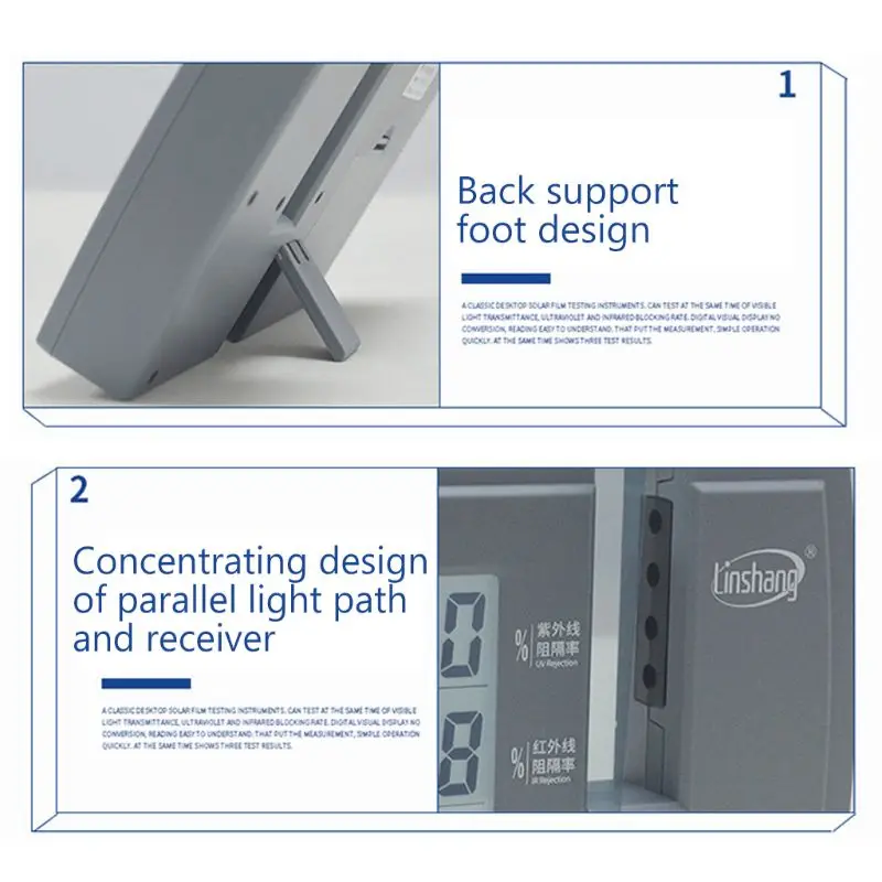 Измеритель пропускания солнечной пленки LS101 тест на VLT Коэффициент подавления