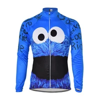 2022 mens retro blue cycling long sleeve jersey bike wear