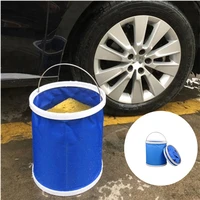 portable outdoor car foldable bucket outdoor fishing car wash bucket 9l 11l oxford cloth car cleaning storage container
