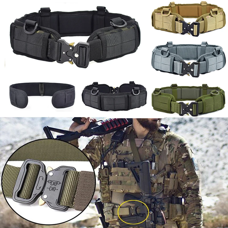 

Top Outdoor TMC Laser Cutting Molle Military Tactical Battle Belt Airsoft Army Combat Hunting Training Soft Padded Waistband Set