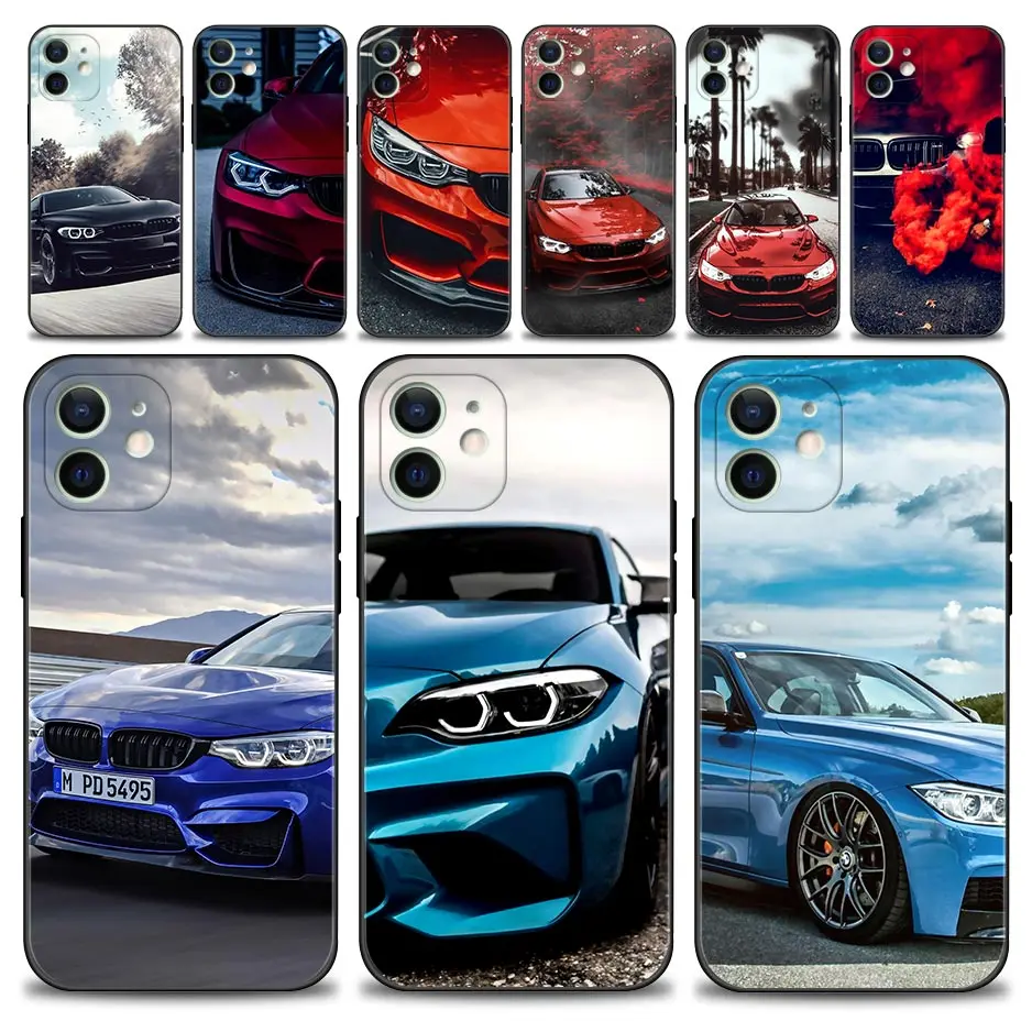 Blue Red-Bmw Phone Shell For iPhone 13 12 11 Pro Max Mini XS Max XR X 7 8 Plus 6S 2020 Soft Silicone Case Cover Fundas