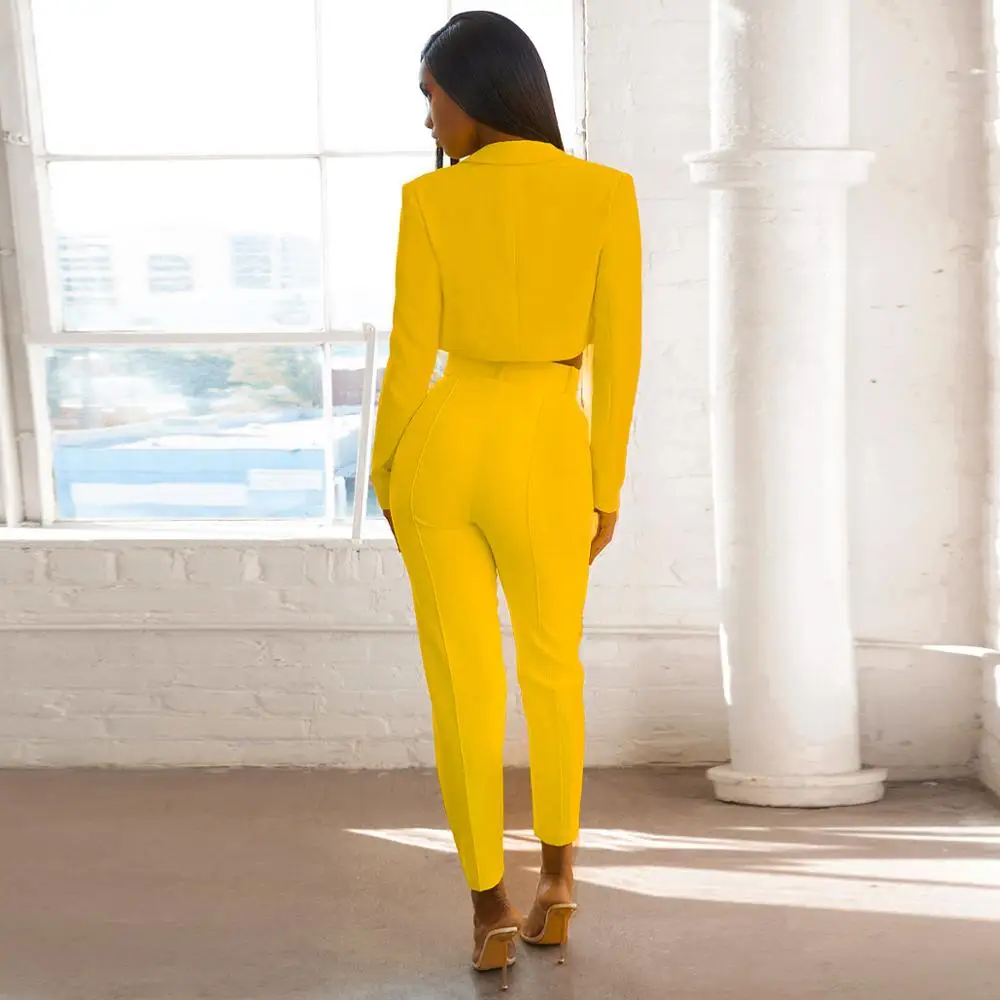 Осень 2019 повседневные блейзеры Женский офисный костюм куртка с длинными