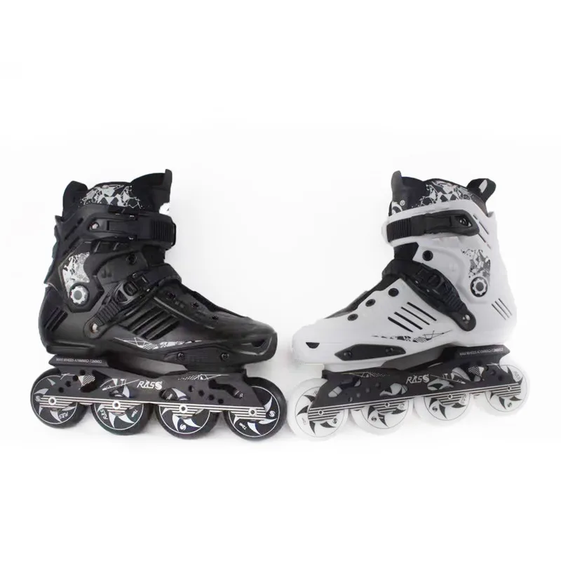 Men Women Inline Skates Shoes FSK Slalom Slide Adult Roller Skating Shoes 72-76-80mm 4 Wheels University Patines