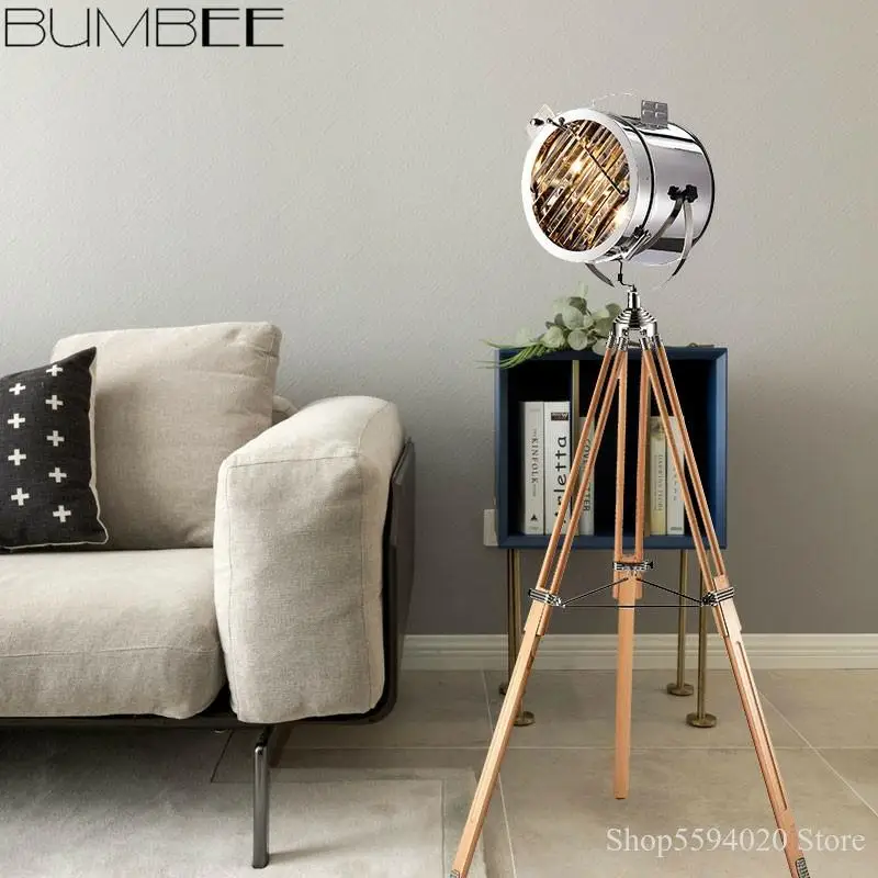 Американский Ретро тренога торшеры креативные скандинавские серебристые