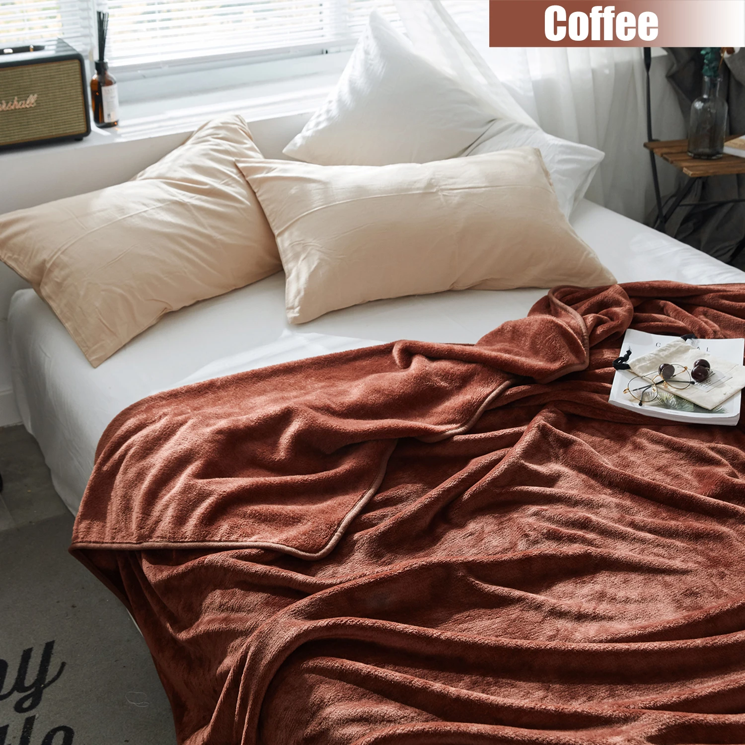 Новинка супермягкое теплое однотонное плюшевое Фланелевое Флисовое одеяло плед