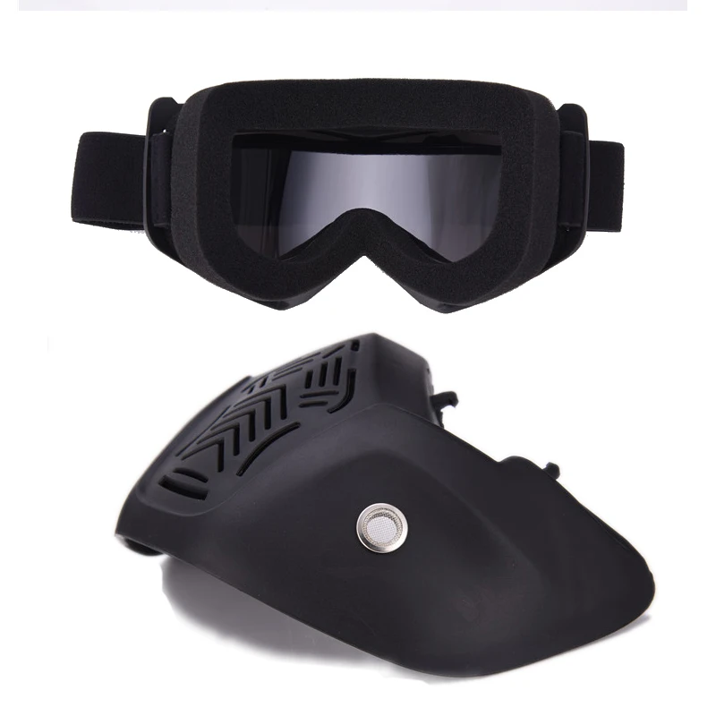 

Cool Retro AHP Vintage Motorbike Helmet Mask Detachable Goggles Glass And Mouth Filter Perfect For Motos motorcycle Half Helmet
