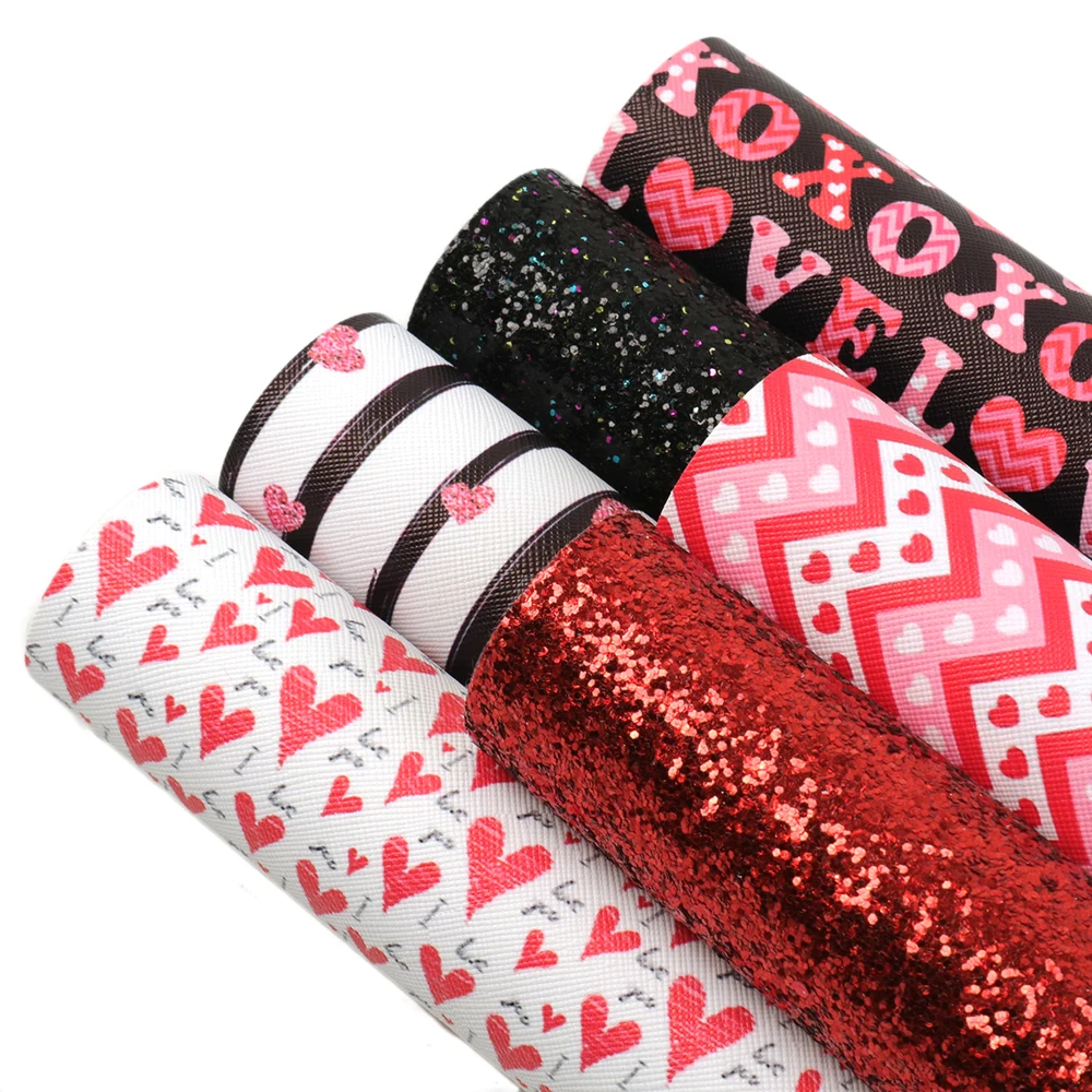 David accessories 6 шт./компл. 20*33 см День Святого Валентина Сердца Синтетическая кожа