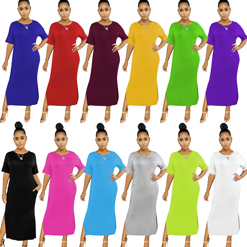 

XS-5XL размера плюс, женское летнее платье, длинное платье с круглым вырезом и карманами, на улице, Сексуальная повязка, пляжные, для ночного кл...