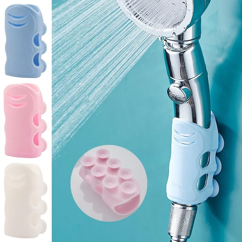 

Silicone Sucking Disc Shower Holder Bathroom Accessories Shower Rack 3 Color