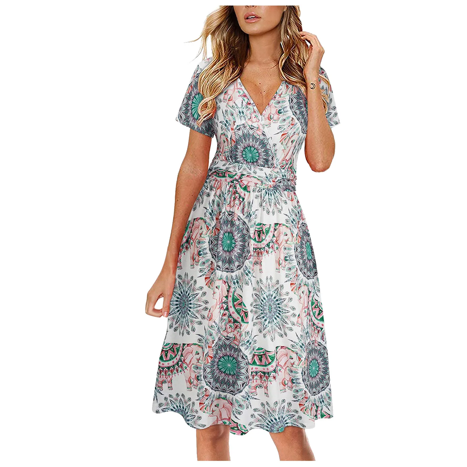 

Floral Print Split Women Maxi Dresses 2021 Spring Elegant V Neck Long Sleeve Party Dress Ladies Sexy Plus Size Slim Dresses