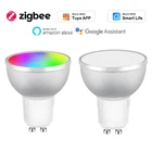 1 шт. Zigbee 3,0 5 Вт RGBCW GU10 светильник лампочка для Tuyaприложение Smart life,85-265V для различных световых эффектов с Голос Управление с Alexa Google домашний помощник