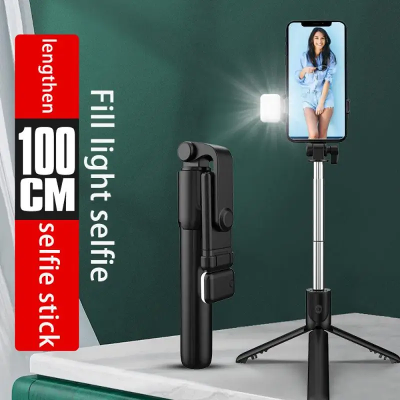 

2-gear Fill Light Selfie Stick Phone Tripod Extendable Monopod With Bluetooth-compatible Remote For Smartphone Selfie Stick