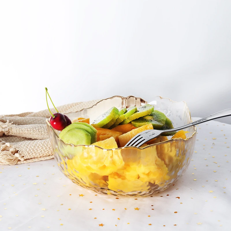 Creative CrystalGlass Irregular Fruit Plate Kitchen Food Container Storage Salad Vegetable Dessert Bowl Household Tableware | Дом и сад