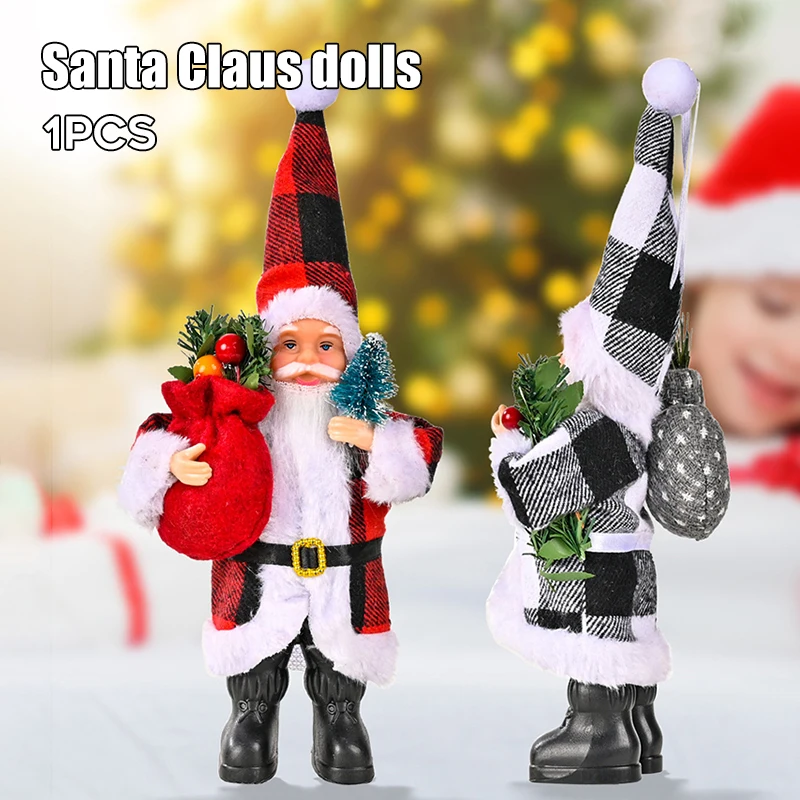 

Милая кукла Санта-Клауса, стоящая Рождественская фигурка, креативная подвеска на рождественскую елку, красочное украшение для темативечер...
