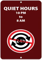 quiet hours 10 pm to 8 am style 2 activity sign park signs label vinyl decal sticker kit osha safety label compliance signs 8