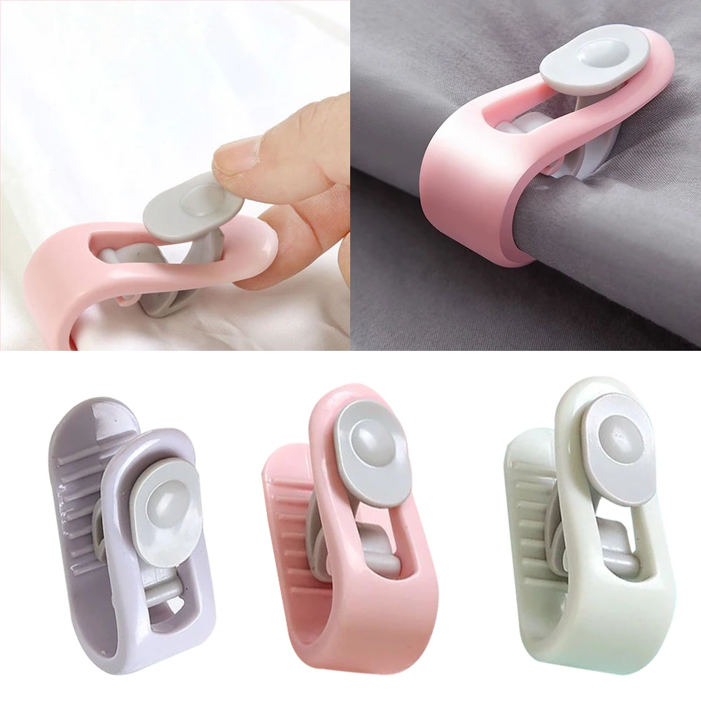 

6Pcs Sheet Fixer Non-slip Sheet Curtain Bed Blanket Quilt Cover Clips Plastic Fastener Clip Duvet Anti-run Device organizer