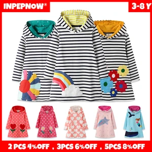 INPEPNOW Children Princess Dress Girls Costume 2022 Spring Autumn Long Sleeve Elegant Kids Dresses Flower Party Vestidos LYQ005