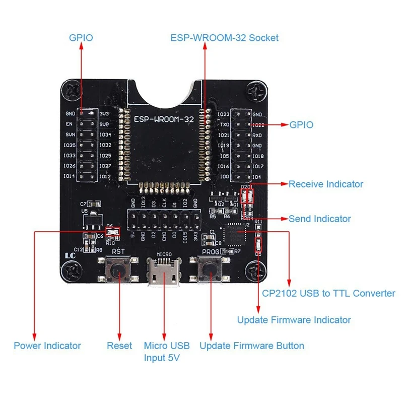 ESP32 тестовая плата модуль разработки системы гнездо адаптера для модуля ESP WROOM 32| |