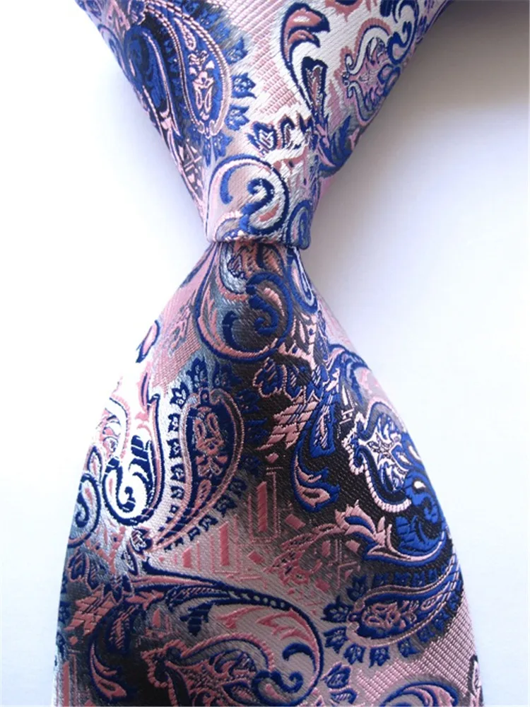 2019 новый мужской модный классический галстук розовый цветочный 100% жаккардовый