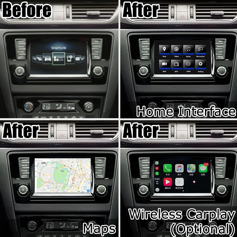 Android/carplay интерфейсная коробка для Skoda Rapid Kodiaq 6,5 " MIB MQB Откройте для себя pro Видео интерфейсная коробка Lsailt