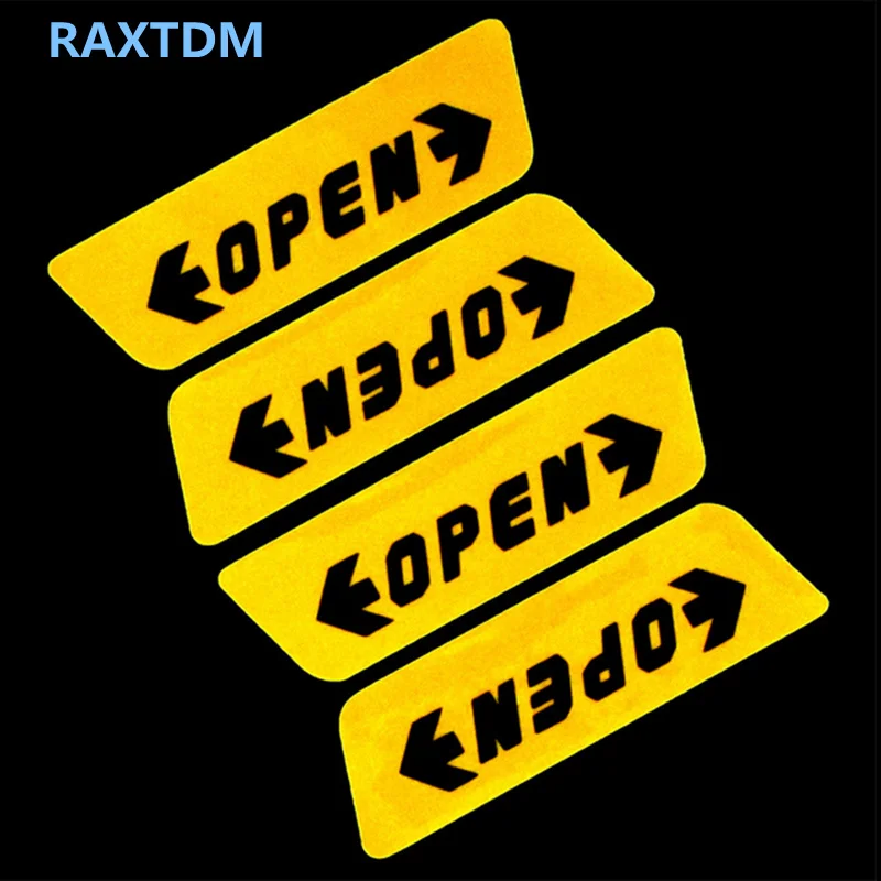 4 шт./компл. автомобильные Стайлинг открывающиеся Предупреждение ющие наклейки