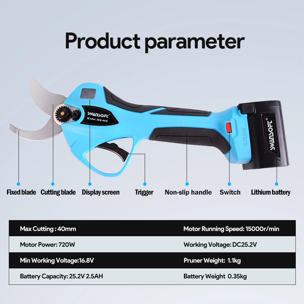 Беспроводной электрический садовый секатор аппарат для обрезки садовые ножницы