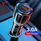 Автомобильное зарядное устройство VAORLO QC3.0, быстрая зарядка USB + PD, 15 Вт, для iphone 11Pro, Xiaomi, Huawei, One Plus
