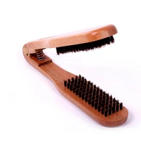 straighten brush natural bristle anti static comb wood handle splint brush straighten hair comb styling tools