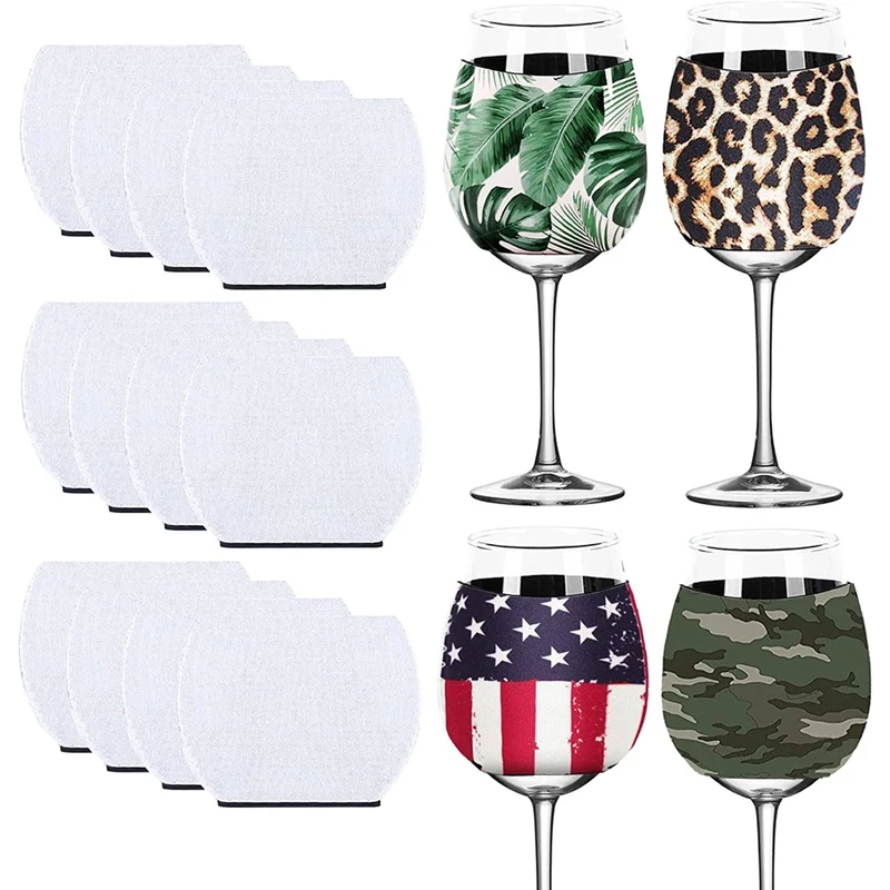 

30 Pieces of Sublimation Blank Products-Wine Glass Sublimation Neoprene Insulation Cover, DIY Sublimation Blank Supplies