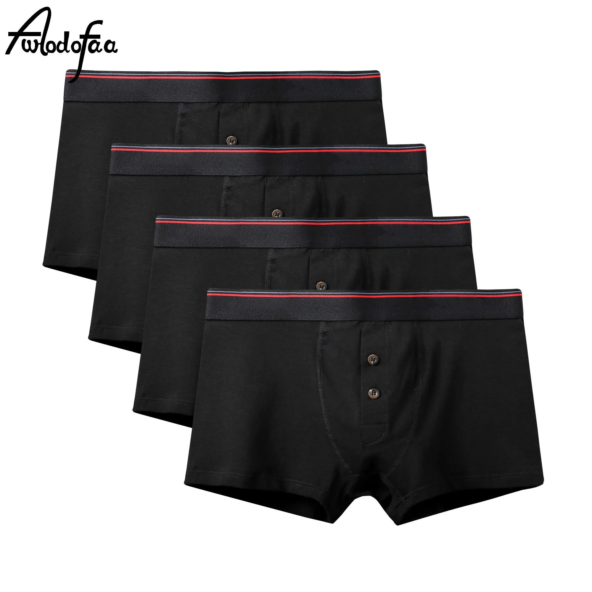

4Pcs\lot Fashion Male Large Underwear Elastic Wide Belt Men Underpant Solid Cotton Panties Boxer Shorts Sexy Plus Size Boxer Fat